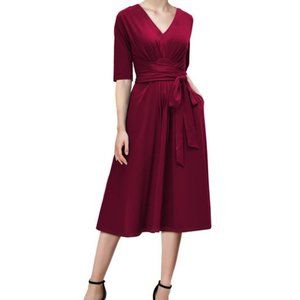 Tie Waist Empire Cotton Jersey Dress